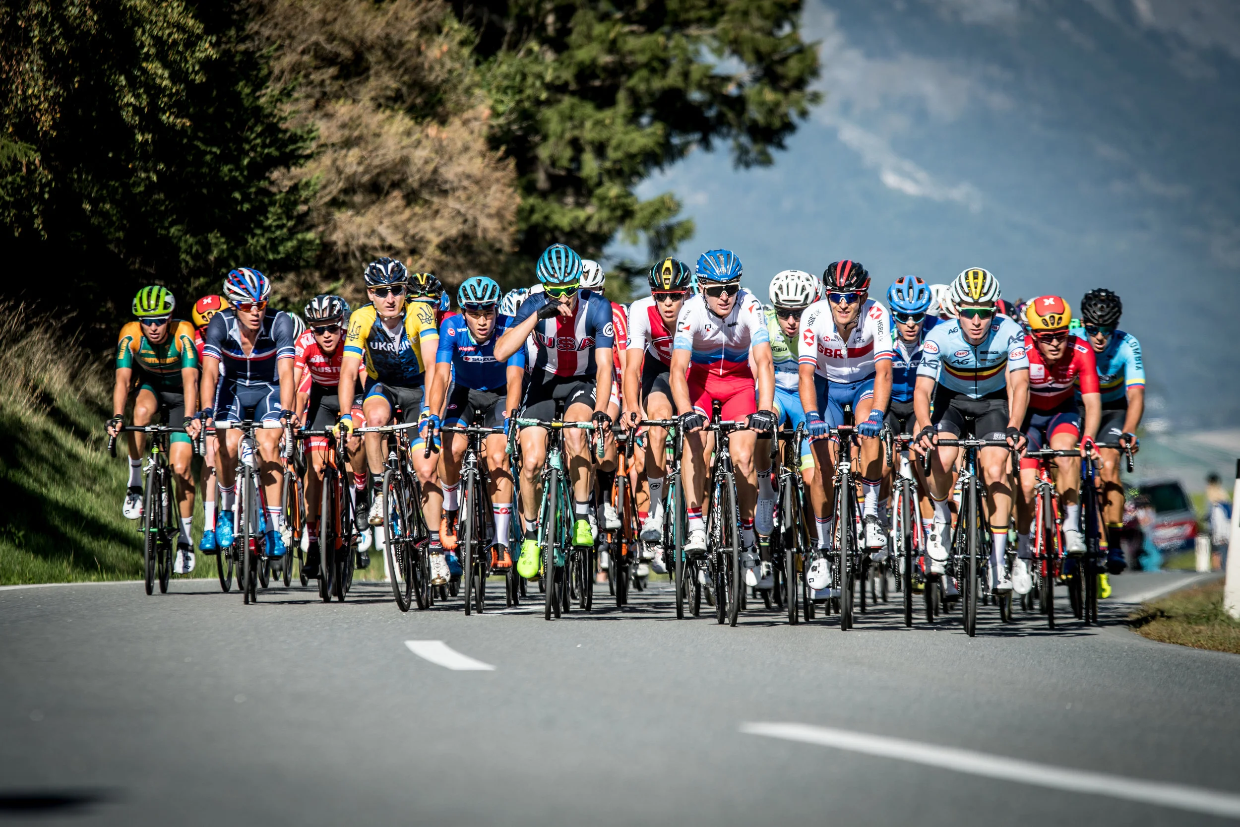 A picture perfect day for the under 23 men’s road race.