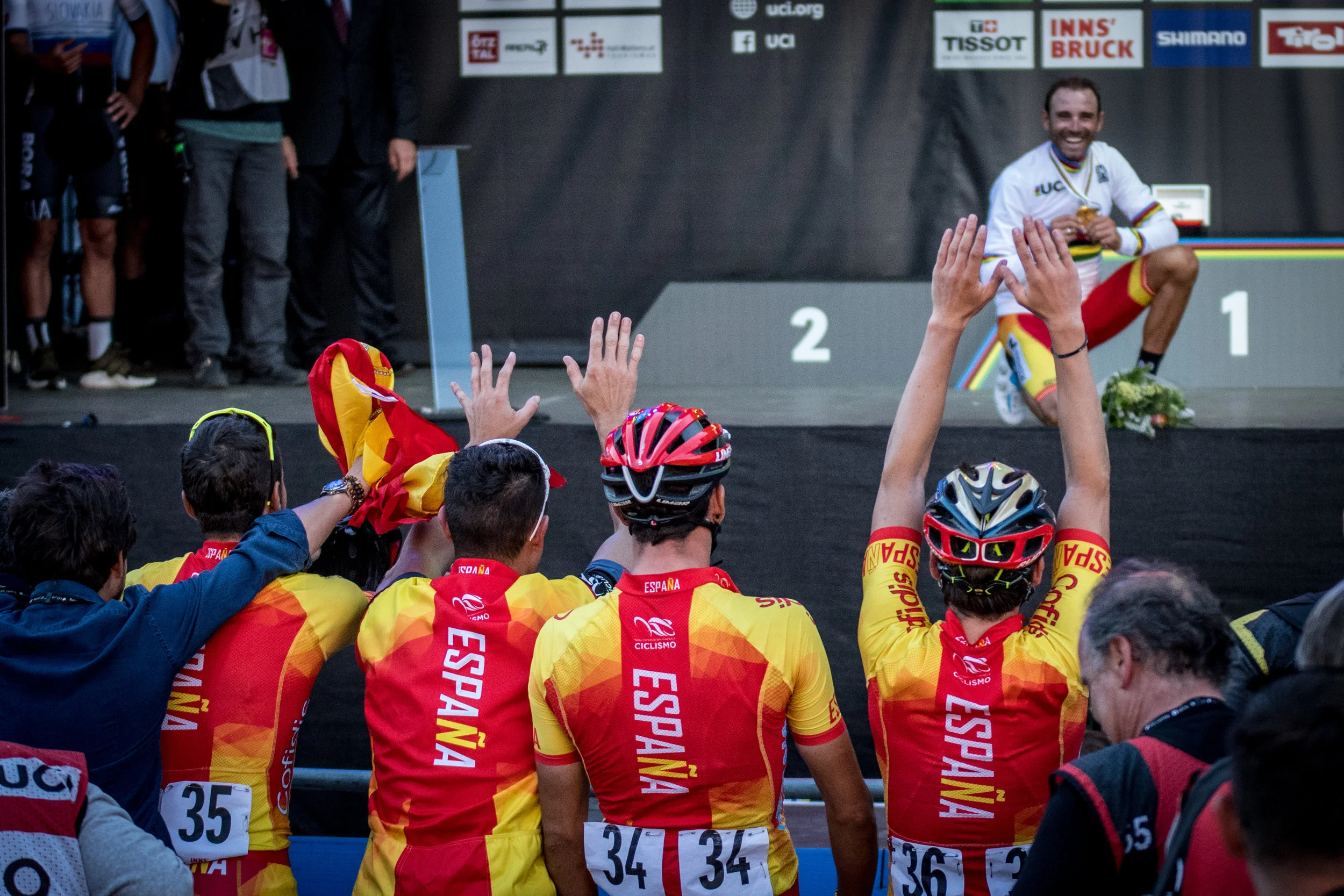 Good energy in the Spanish camp.
