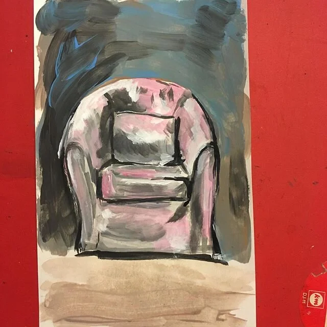 I haven&rsquo;t painted in a while, so I&rsquo;ve been painting a bunch of sketches of photos from old magazines and ikea catalogs. Hope to have more soon.