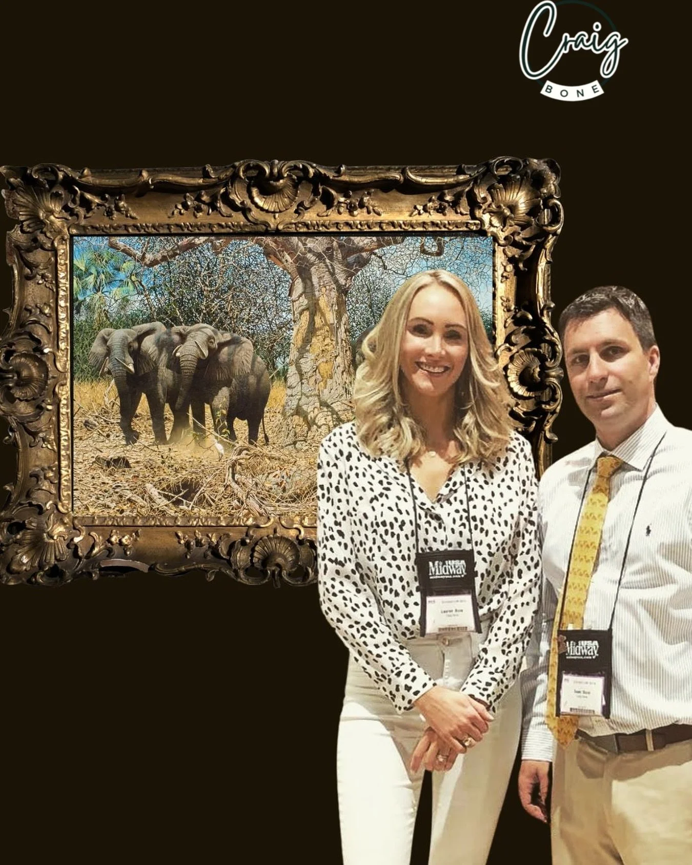 Craig&rsquo;s preferred frame. Ornate gold.  The new gicle&egrave; will look good on both the traditional and more modern frame selections.  This gicle&egrave; is now available on the website.  #newaddittion #elephantpainting #craigboneartist #smallb