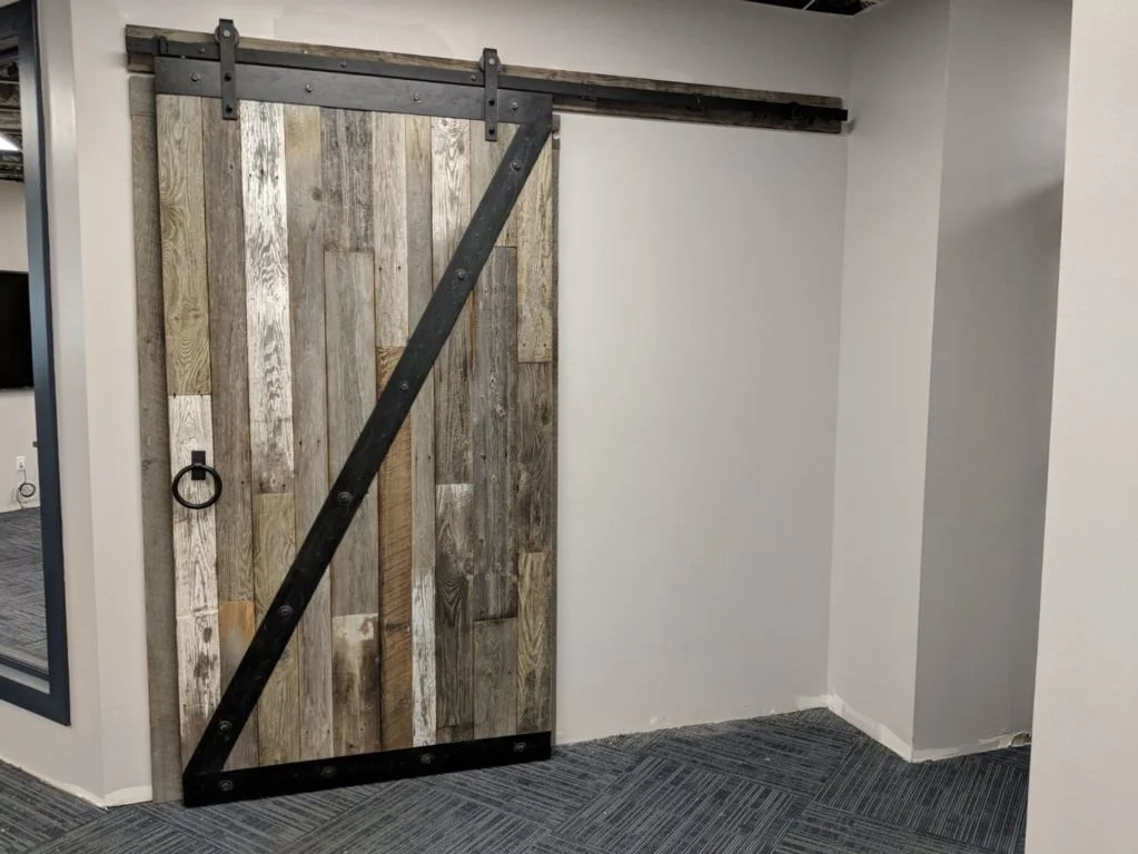 Reclaimed barn door made for a customer in Saddle River NJ