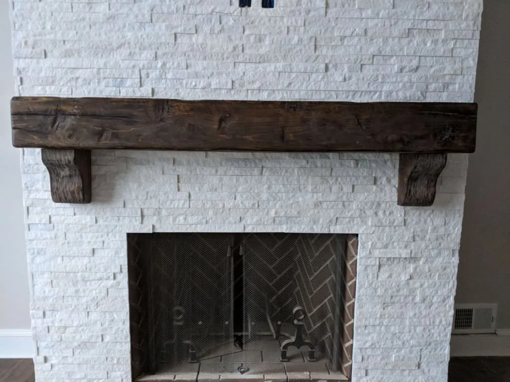 Rustic Wood Fireplace Mantel Shelf Long Island