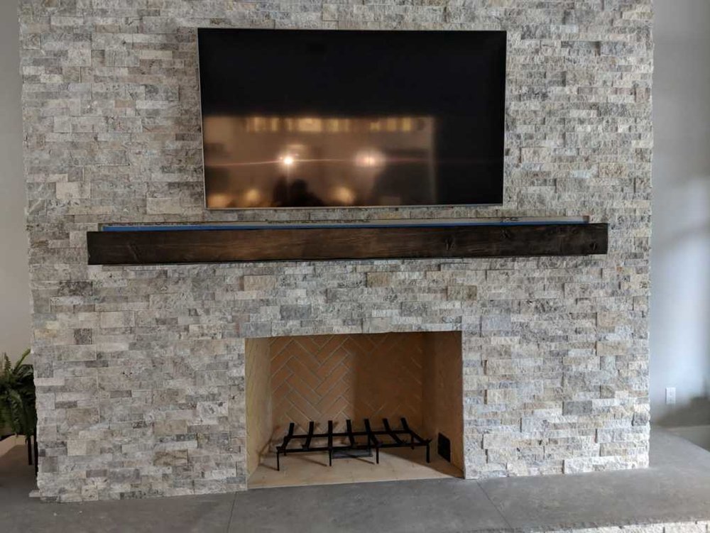 Fireplace Mantels Wood Beam Design Ideas