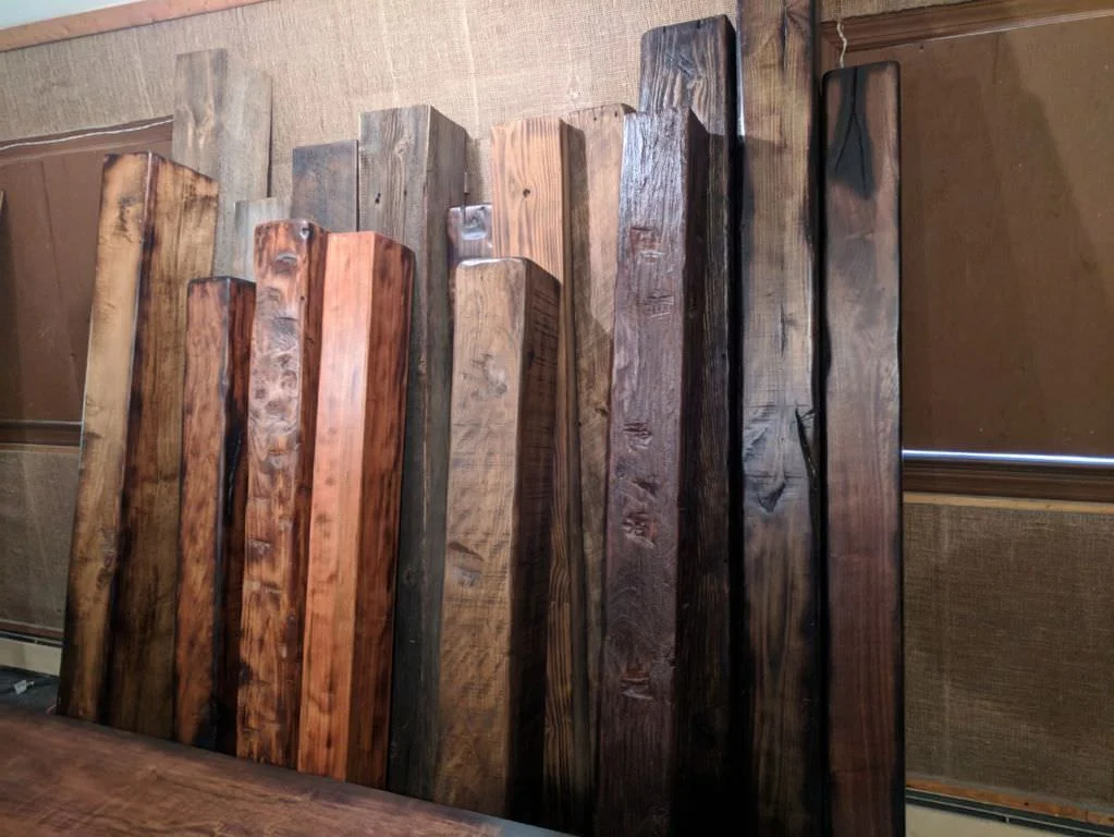 Large wooden mantels selection