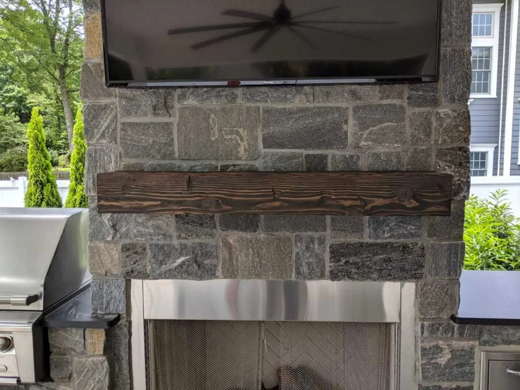 Solid wood mantle