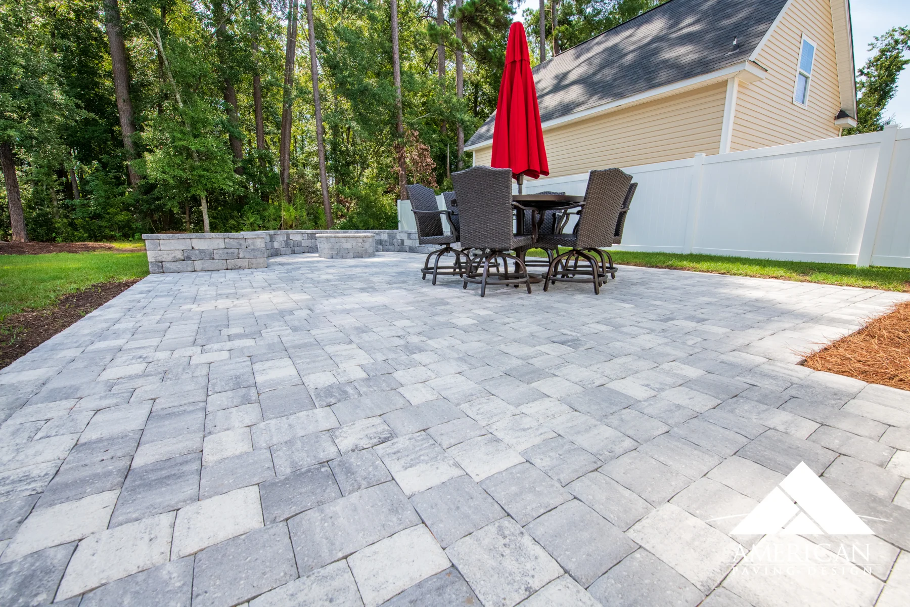 Brick pavers offer a smooth surface that is not only durable but incredibly appealing! These interlocking bricks are easy to repair and clean!