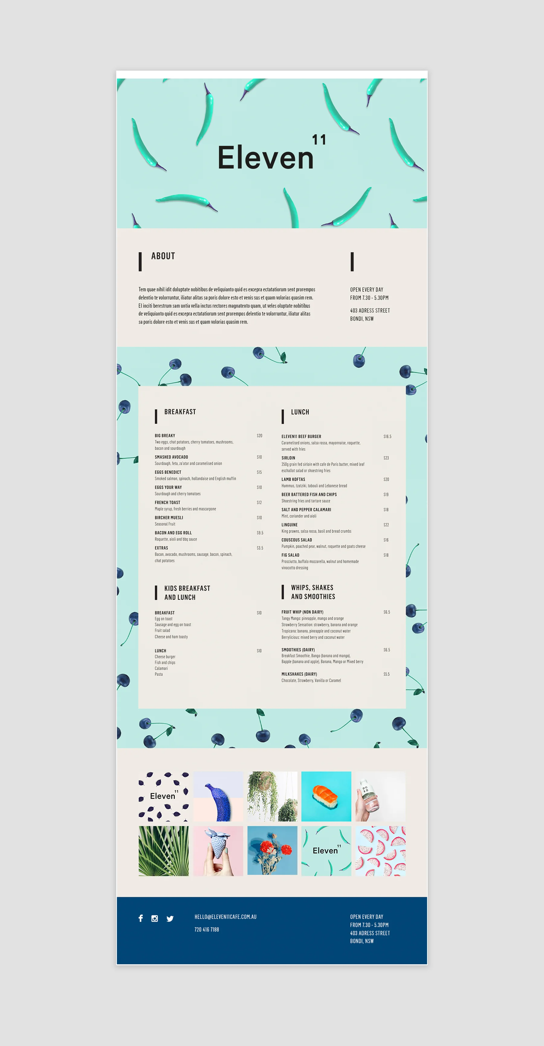Reference images used for Instagram tiles, credit to the rightful owners.