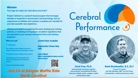 Brent and Dr. Scott Frey of Cerebral Performance Team up For "Project Tailwind"