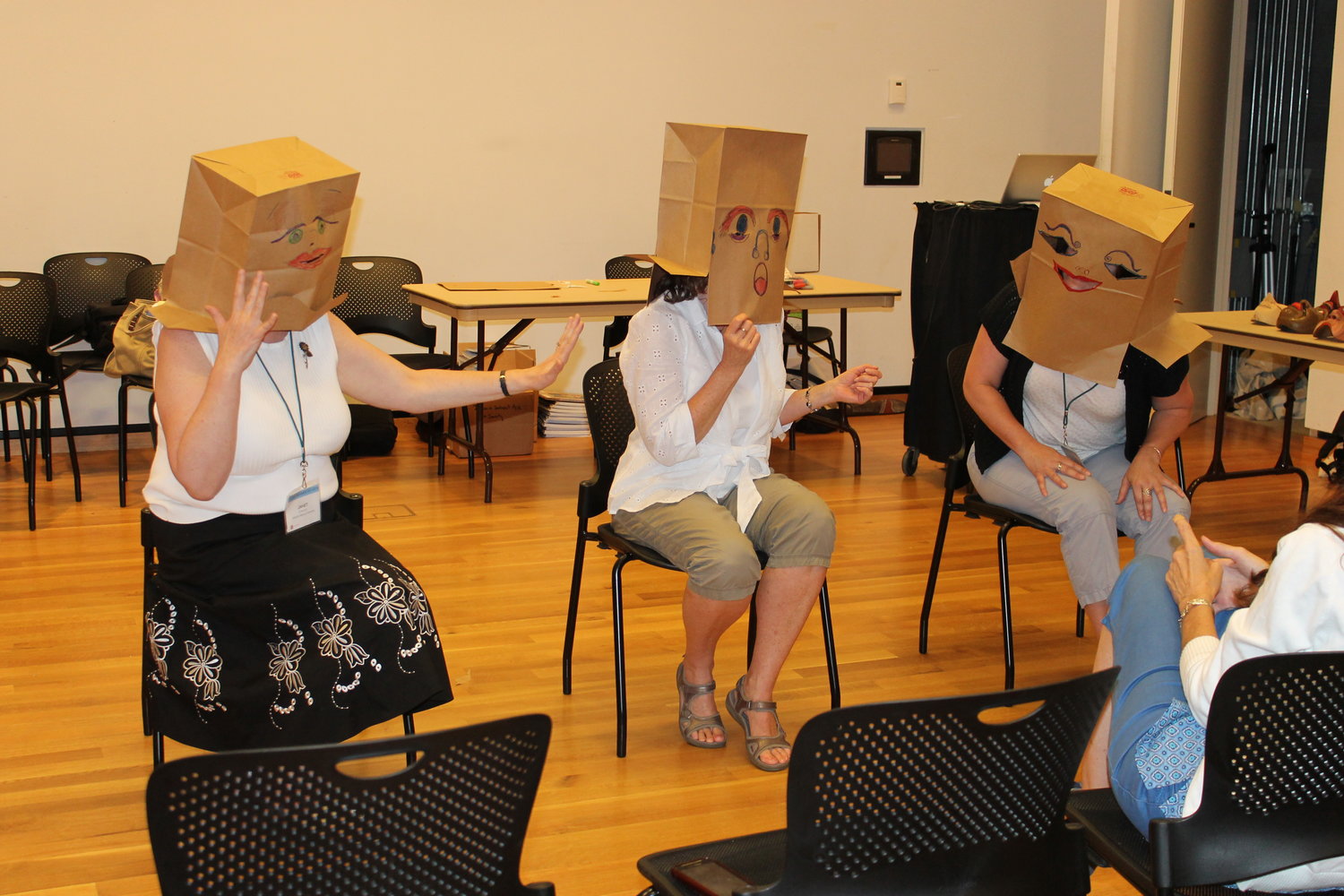       Masks and Emotional Awareness in the Classroom    Workshop for New York State public school teachers. CERIS. Mario Einaudi Center for International Studies.  Cornell University.&nbsp; Photo by Melina Draper.     