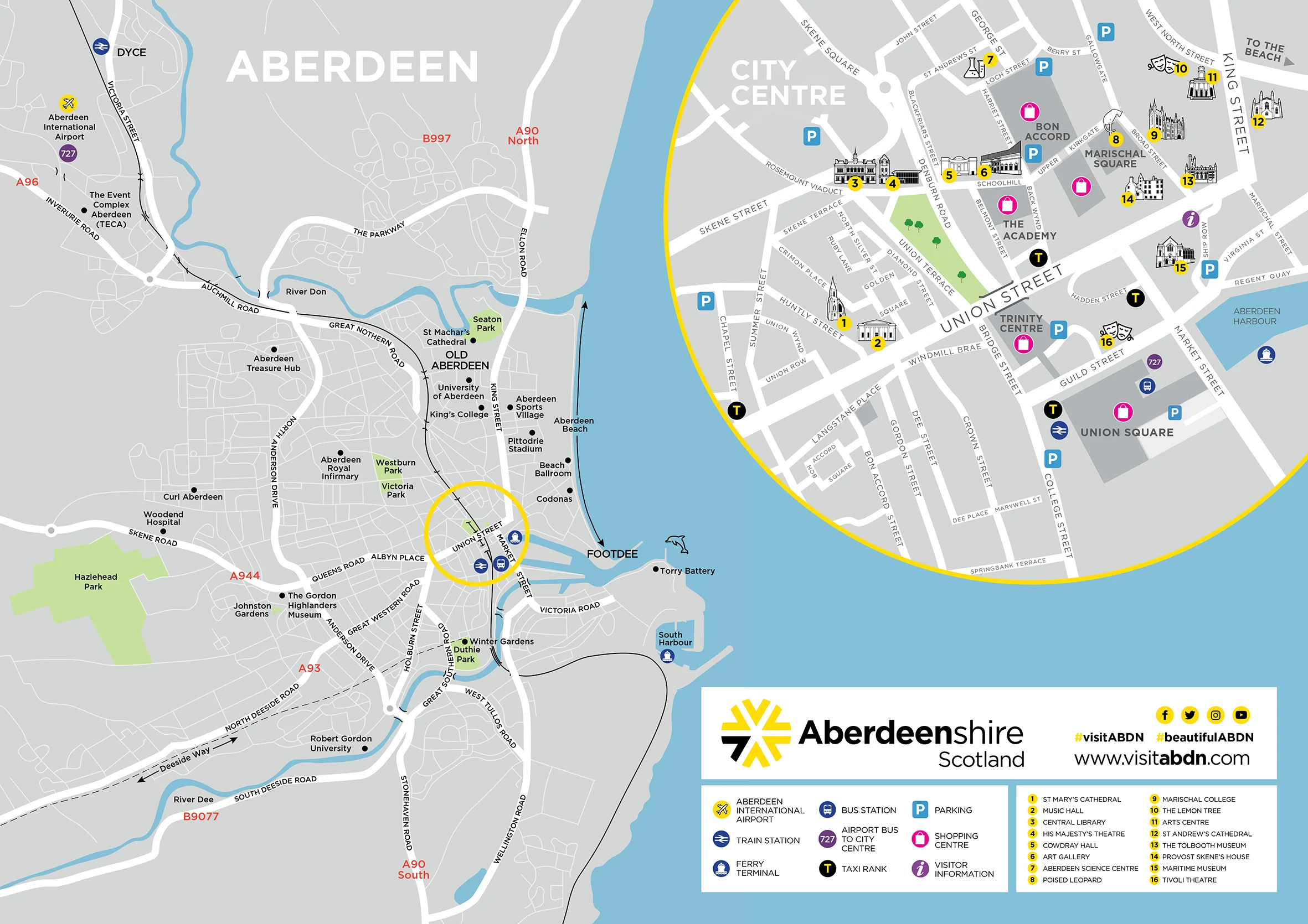 Visit Aberdeenshire Logo Design And Various Materials Foyer