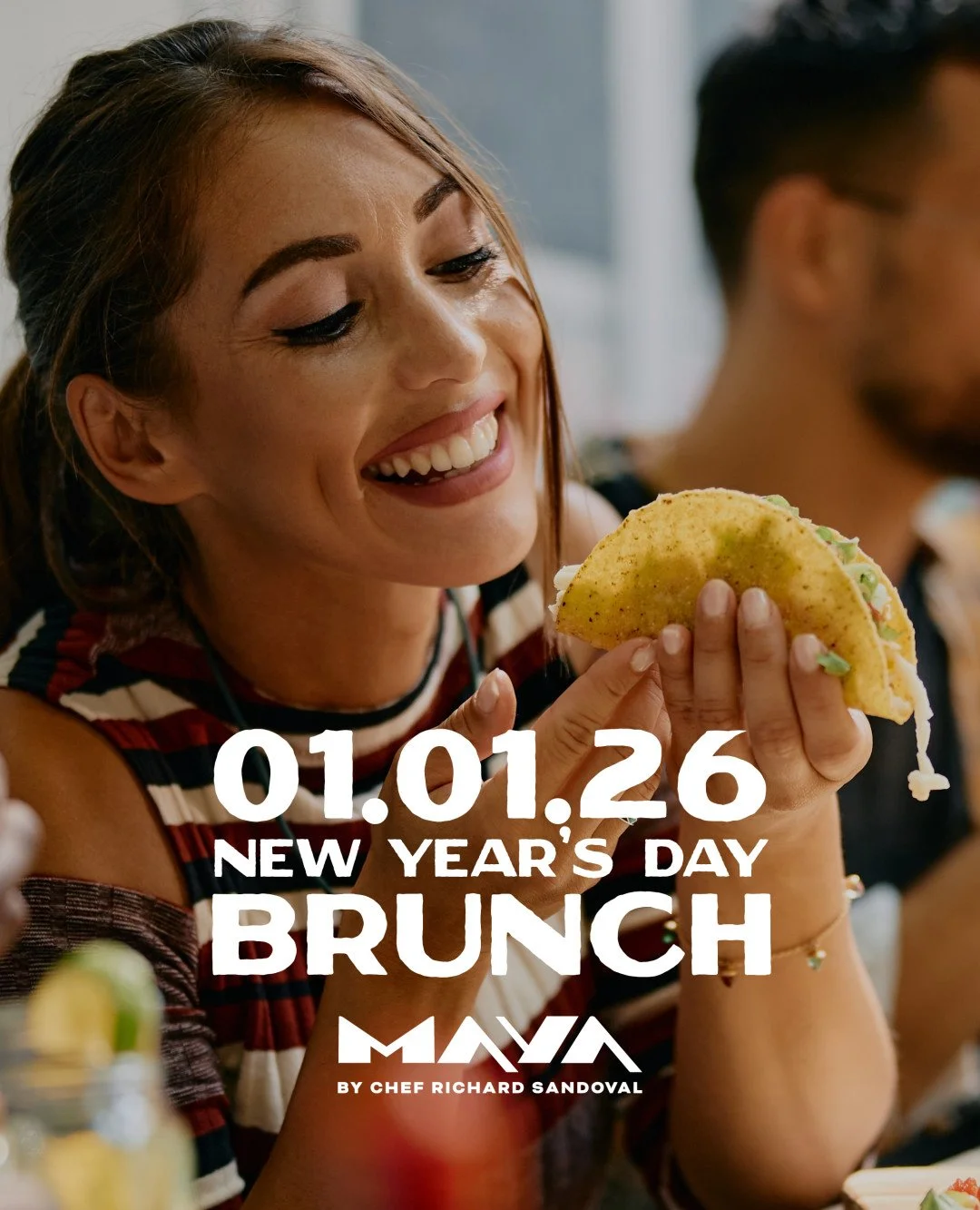 Begin the year as you mean to go on, indulging in the good things. New Year's Day brunch awaits.

Indulge in endless festive spread featuring zesty Chicken Tinga Toastadas, flavorful Huevos a la Mexicana, and refreshing Mimosas from 11AM till 4PM.