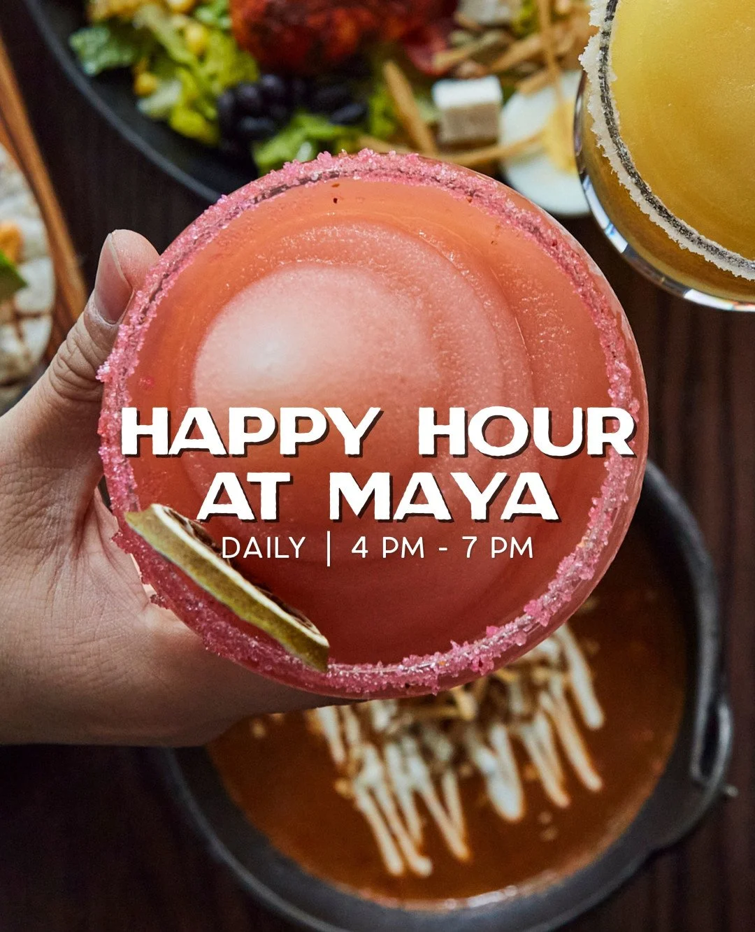 Find your Happy Hour here, cocktails, wine, beer, and tacos made for unwinding, available daily at the bar &amp; lounge. It&rsquo;s Happy Hour&hellip; daily, obviously. 😉