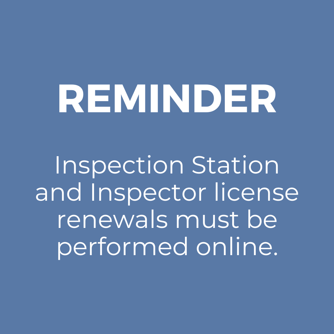 Reminder for Inspection Stations