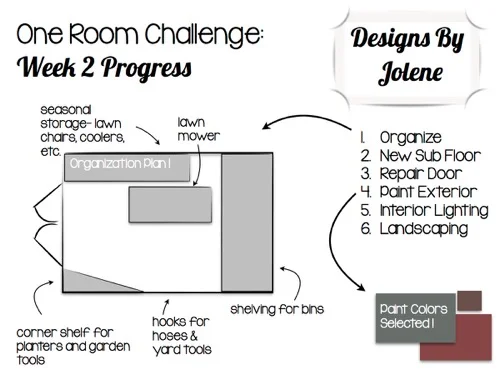 One Room Challenge-Week 2- Shed Makeover Progress 1