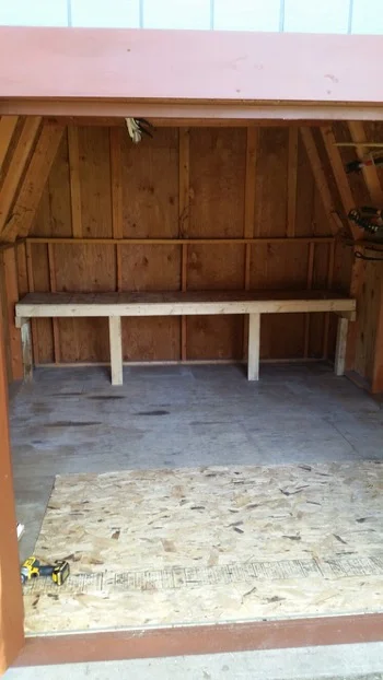 One Room Challenge: Week 5 Shed Makeover 4 building shelving in shed