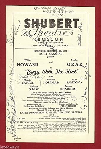 Program from CRAZY WITH THE HEAT, Boston Pre-Broadway Tryout (Copy)