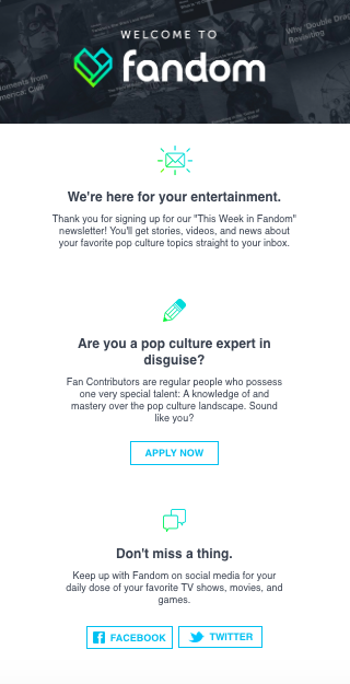 FANDOM: New User Welcome Email