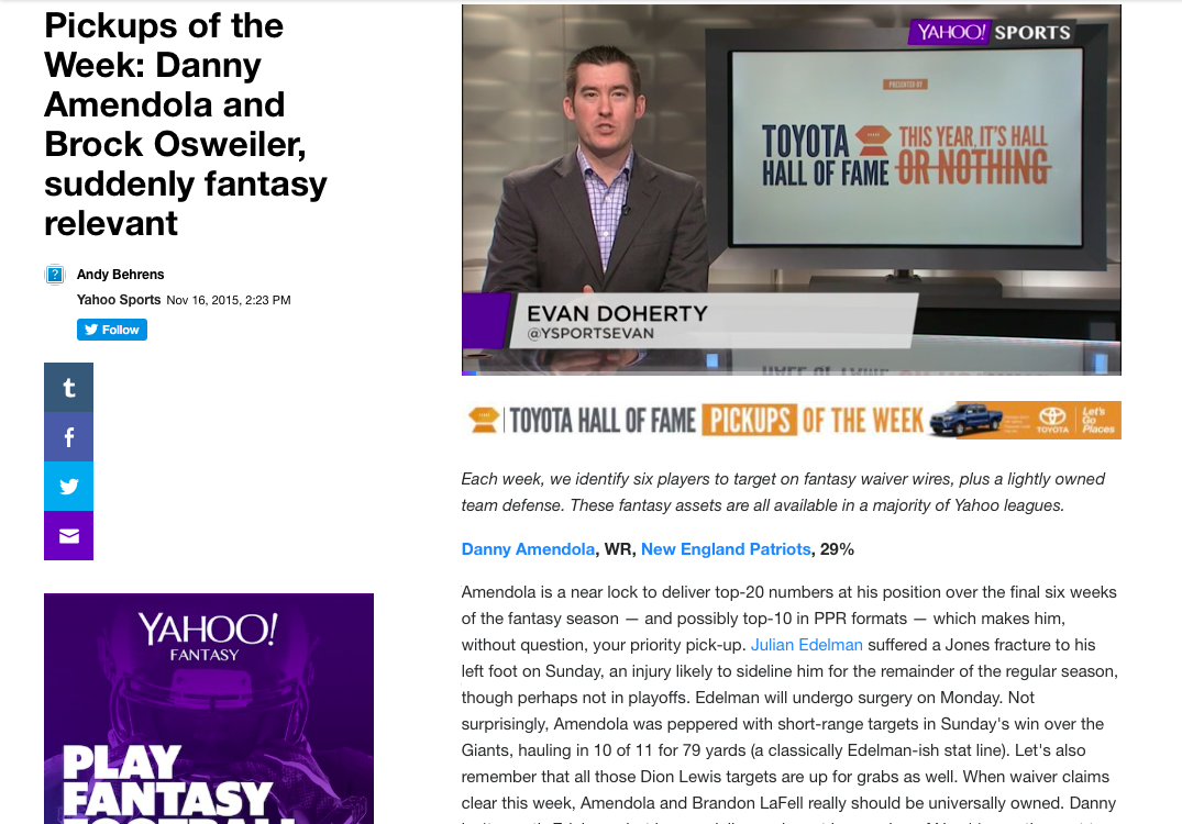 Yahoo: Fantasy Football