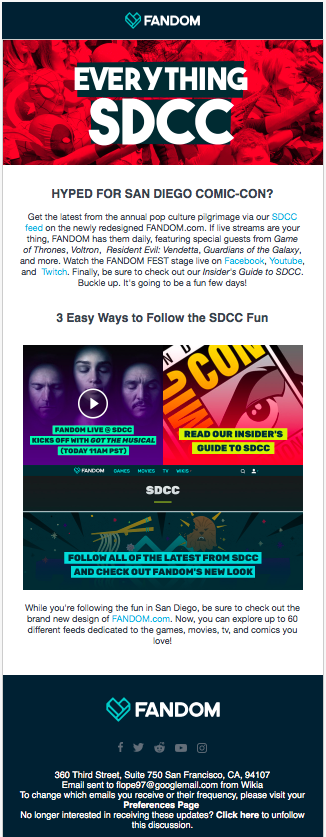 Email Marketing: Event + Redesign Launch