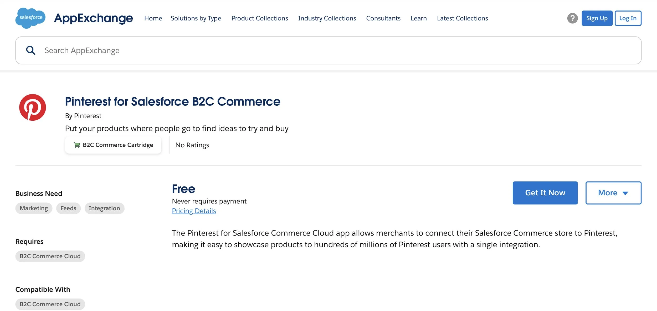 Pinterest for Salesforce Commerce Cloud