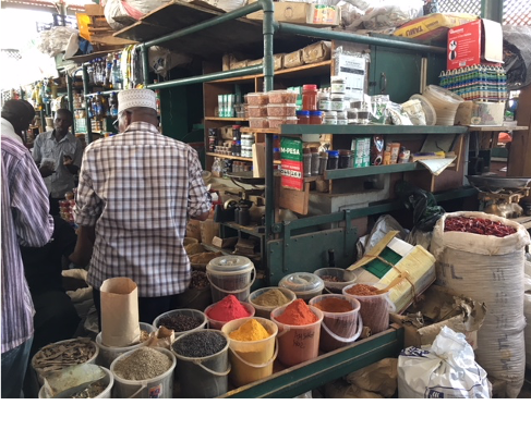 Figure 1: Spice sales and other trade of goods provide a taste of home for Somalis, and a source of informal labor. Photo by Ella Duncan. Click to enlarge.