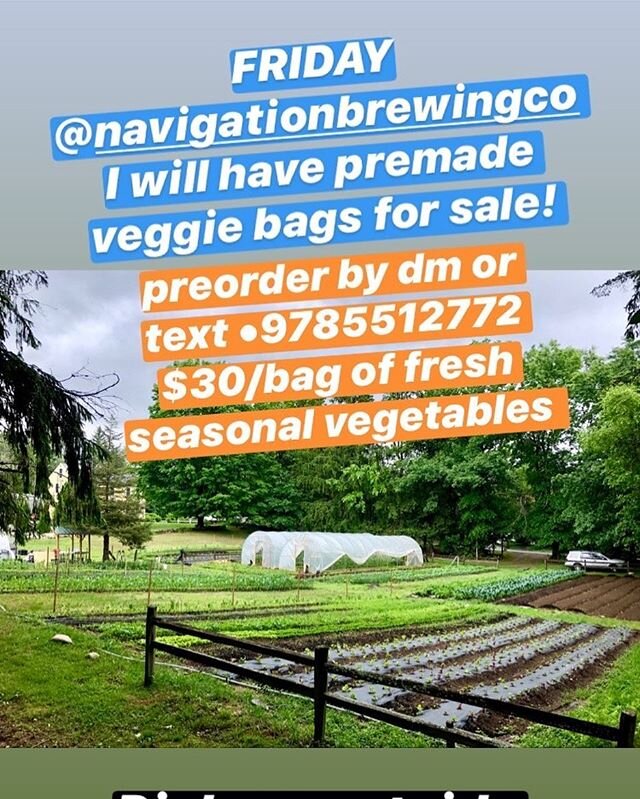 Pick up tomorrow 4-7pm! Outside of @navigationbrewingco 
Beers to go from Navigation, amazing pizza from @phoenixrisingpizzalowell and veggies from us. Great way to start your weekend! #localeconomy #smallbusiness #smallscaleagriculture