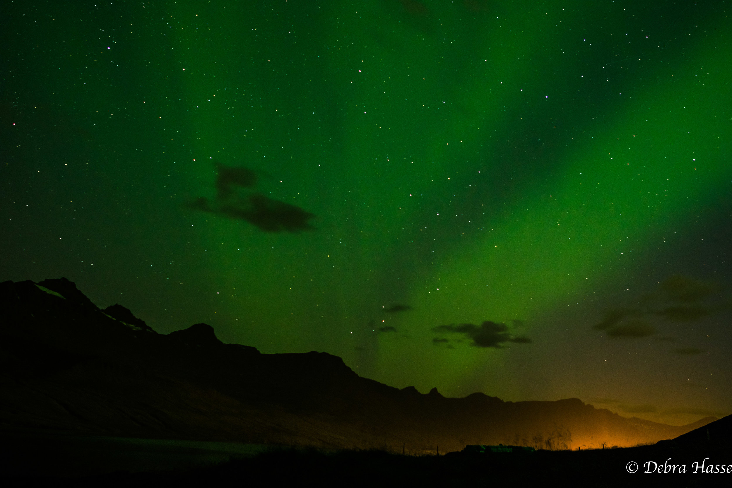 small glow from the town