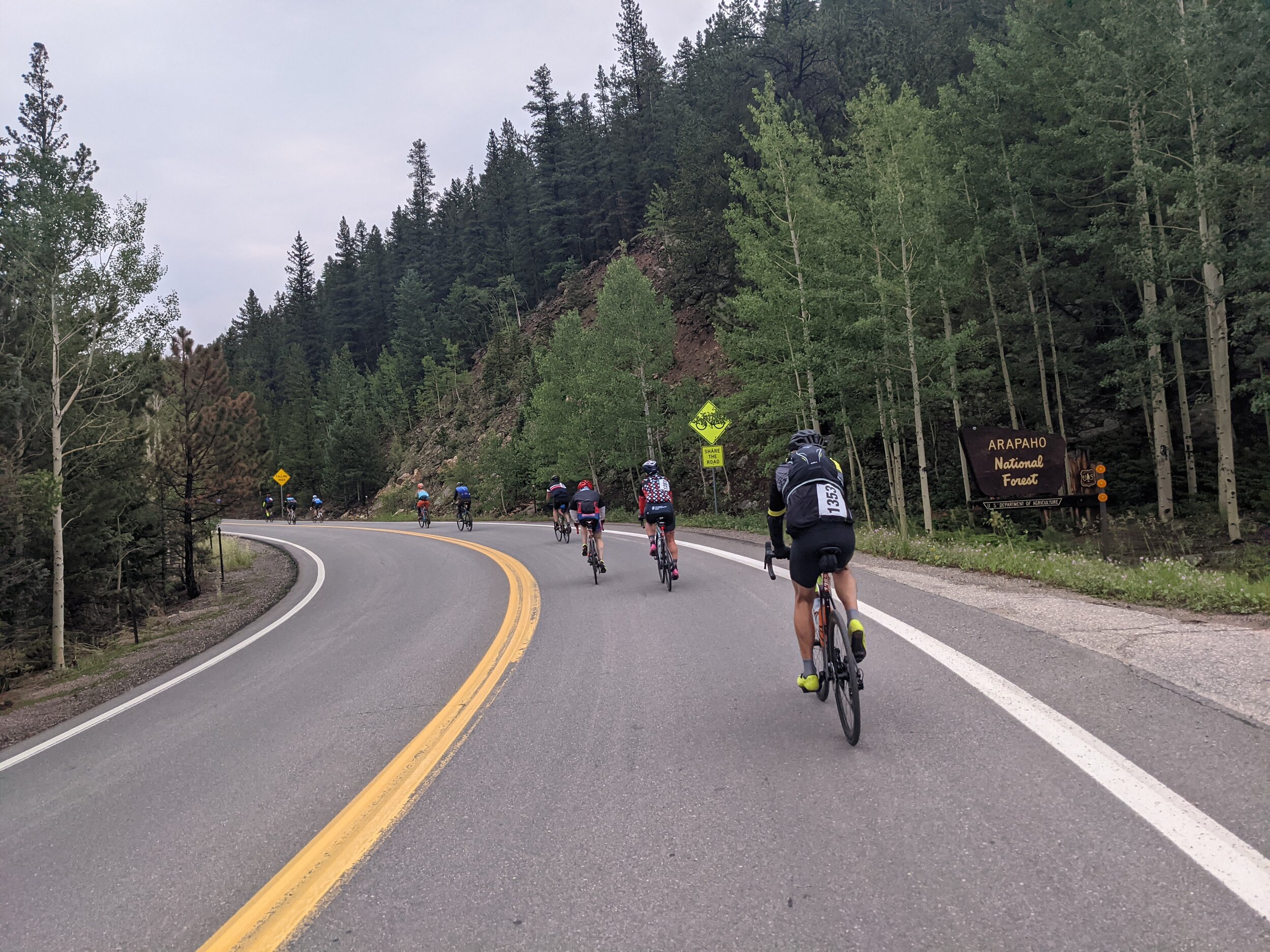  out of the canyon onto the “warm up” hill 