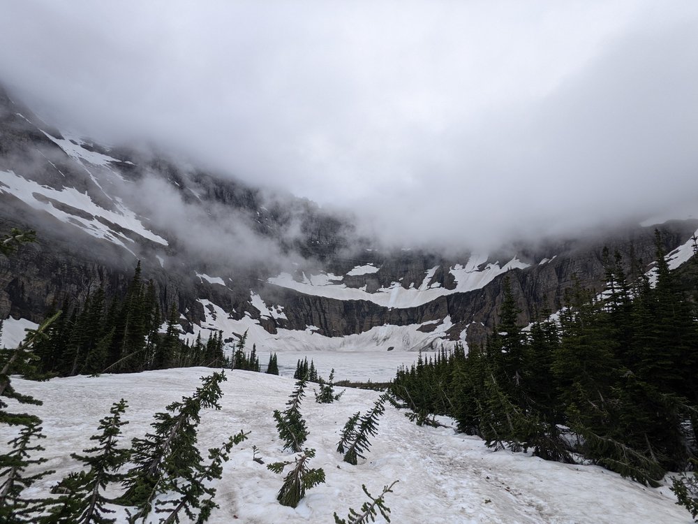  iceberg lake was completely frozen over 