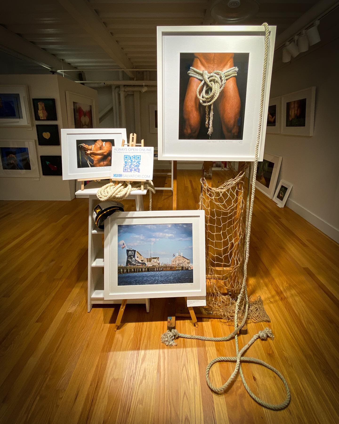 Winter window display at Greg Salvatori Gallery - no storm is forever 
Open by chance or by appointment - Always open online at GregSalvatori.com

#provincetown #provincetownma #provincetownart #provincetownartist #rope #sailor #gayhunks #queerart #a