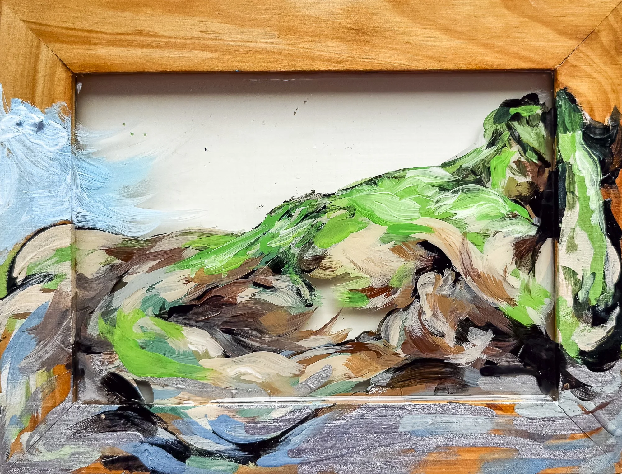 Vista 11 - Acrylic and resin on glass frame 5" x 7"