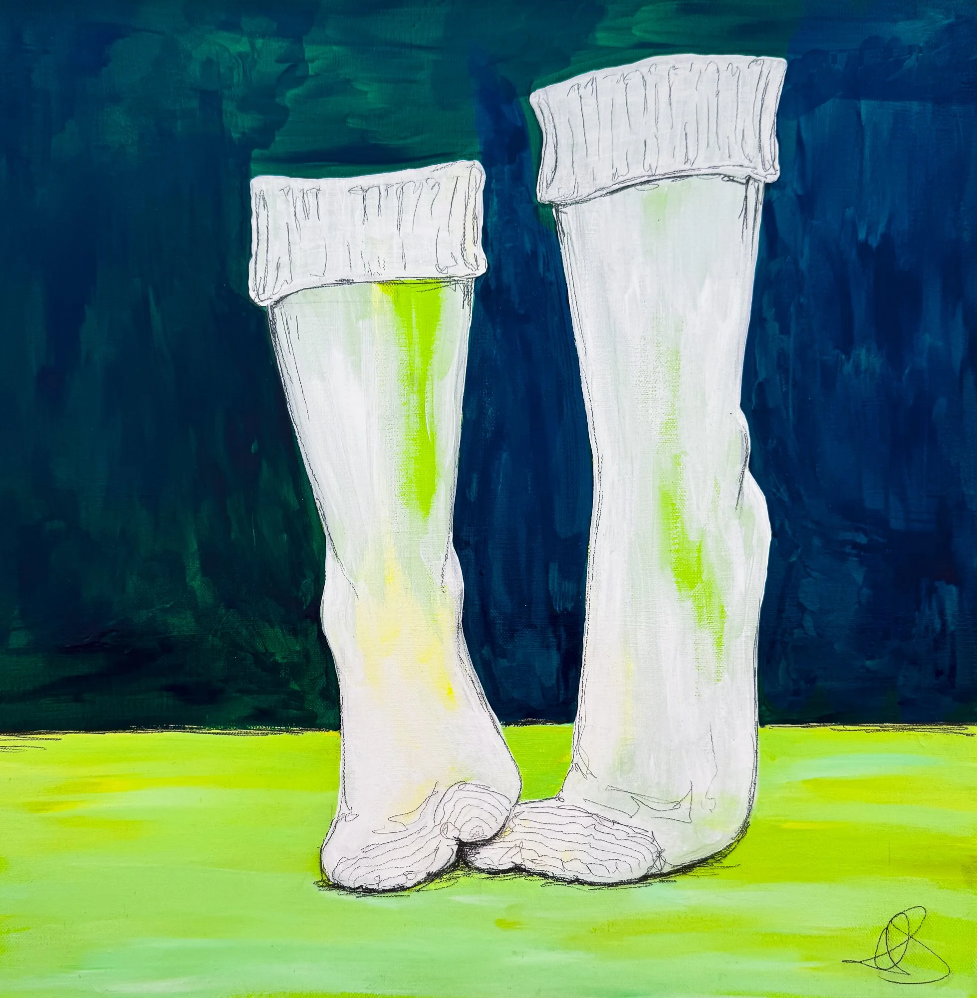 Odd Sock XI - Acrylic on Canvas 20" x 20"