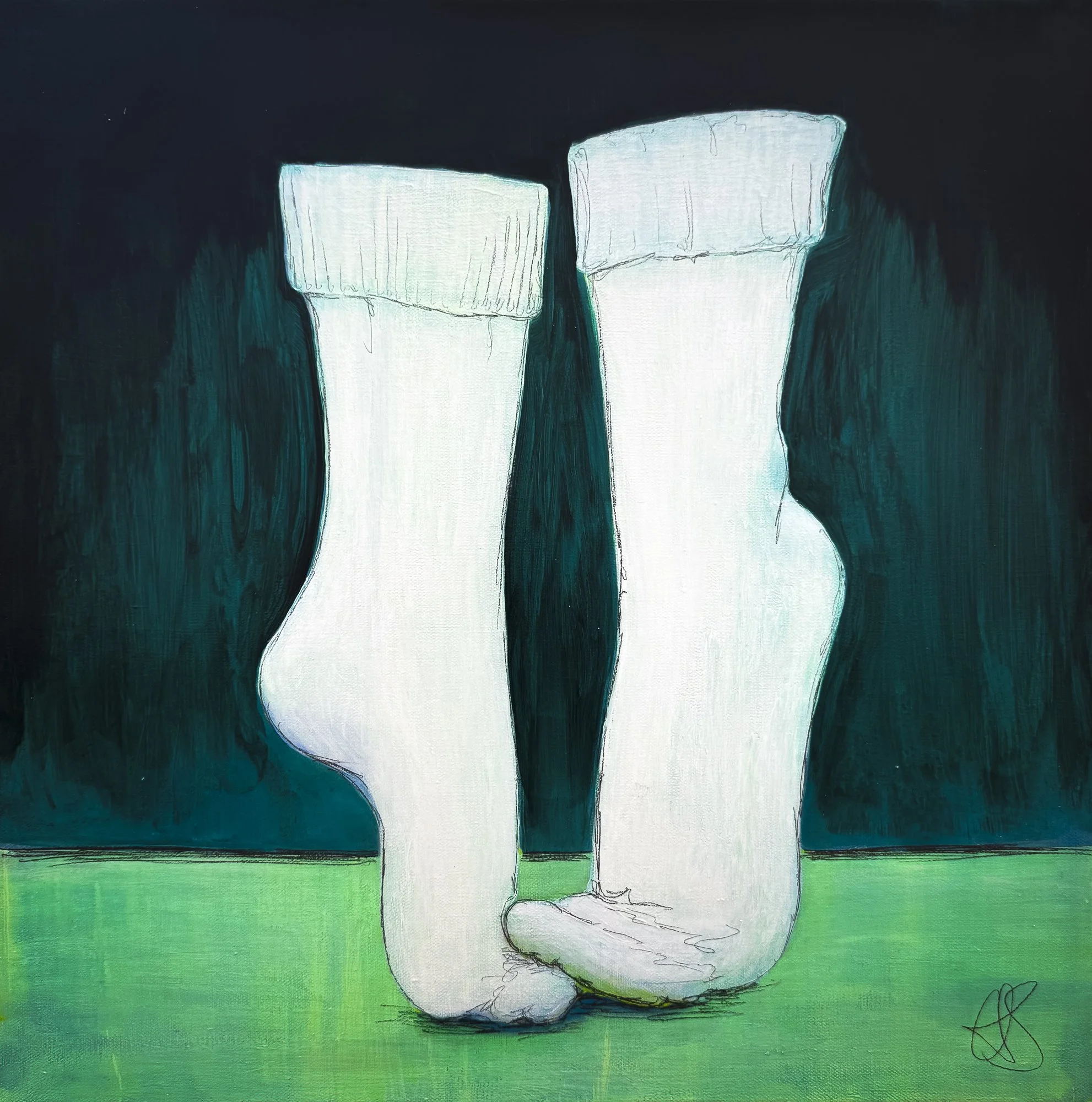 Odd Sock X - Acrylic on Canvas 20" x 20"