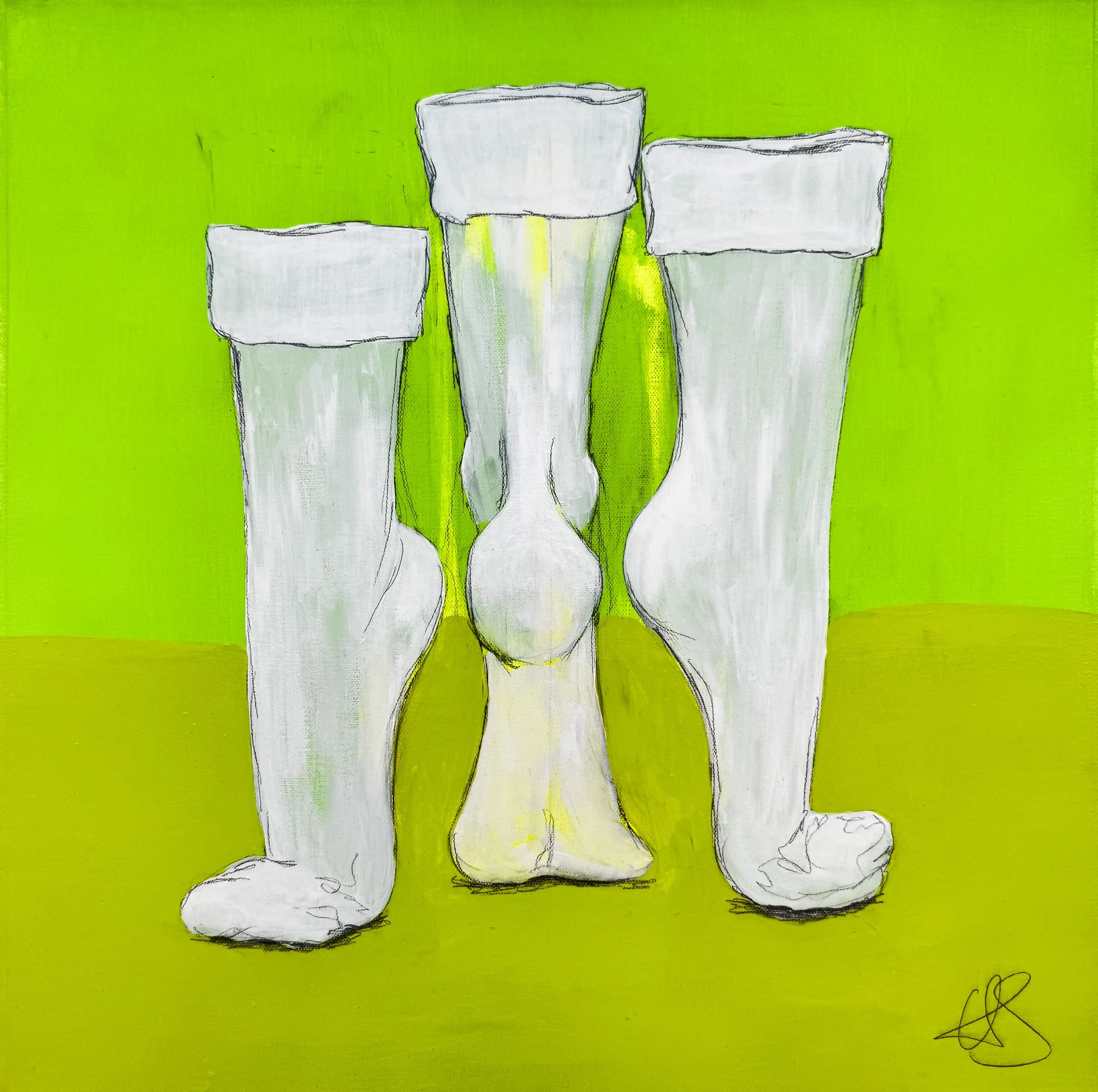 Odd Sock IX - Acrylic on Canvas 20" x 20"
