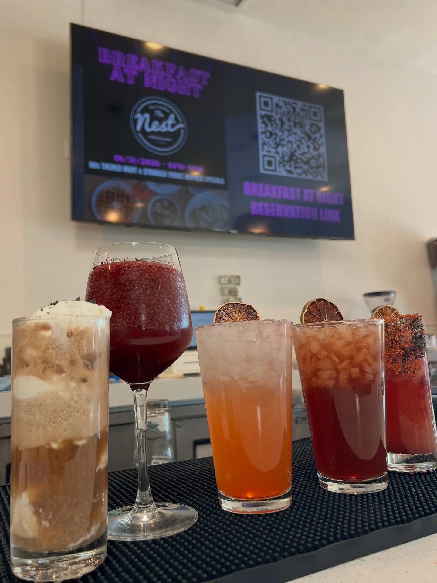 Breakfast at Night is taking over this Saturday! 🍷✨ Get ready to step into the &ldquo;Upside Down&rdquo; with a one-night-only menu of themed cocktails and mocktails. We&rsquo;re serving up all your regular favorites alongside an exclusive drink lis