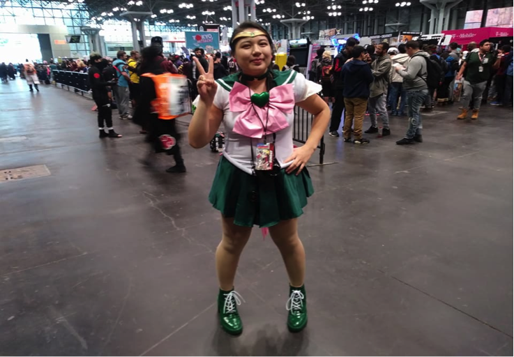  Kat Fornier cosplaying as Sailor Jupiter from Sailor Moon. 