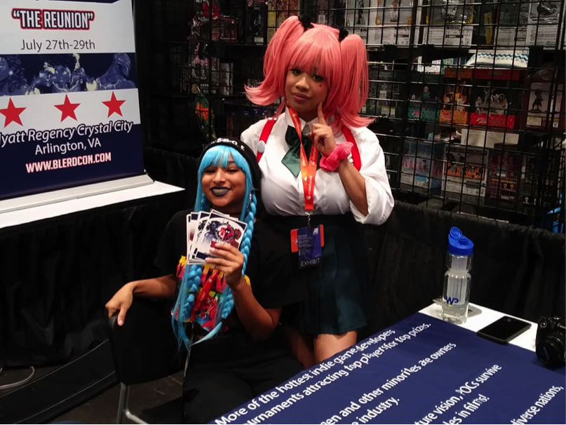 Zoe Belasco and Aimee Davis promoting BlerDCon, a convention dedicated to black nerddom.
