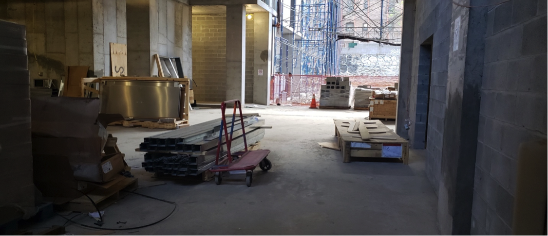 An inside look at the construction of the building that will hold 137 apartments and a parking lot located under the Kingsbridge Road train station.