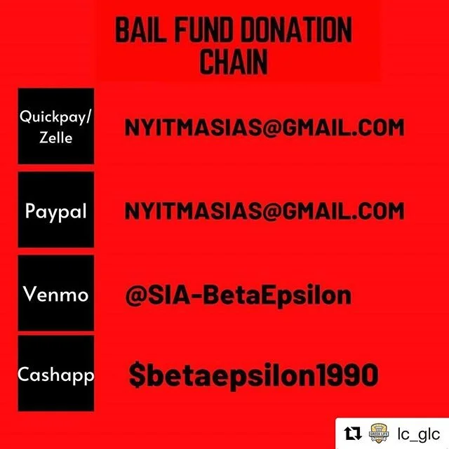 #Repost @lc_glc with @get_repost
・・・
Any donation is appreciated! Help my chapter fundraise for local bail funds in NYC. ............. We, the Beta Epsilon Chapter of Hermandad de Sigma Iota Alpha, Inc., need your help in raising donations to support
