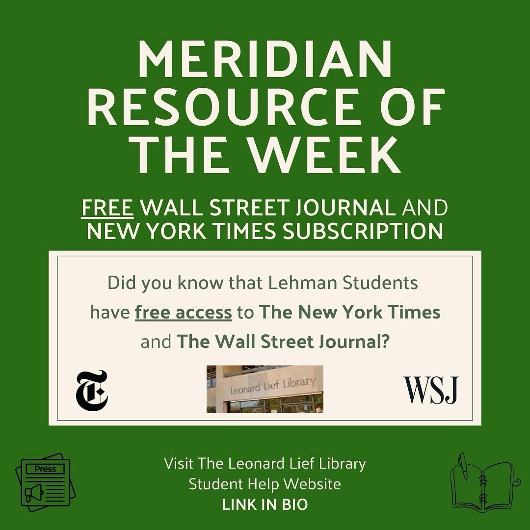 All students have a right to know the vast resources that are available to them through CUNY and Lehman College. So from this point forward, we will be highlighting one of these resources every week!

 This week&rsquo;s resource: Did you know that al