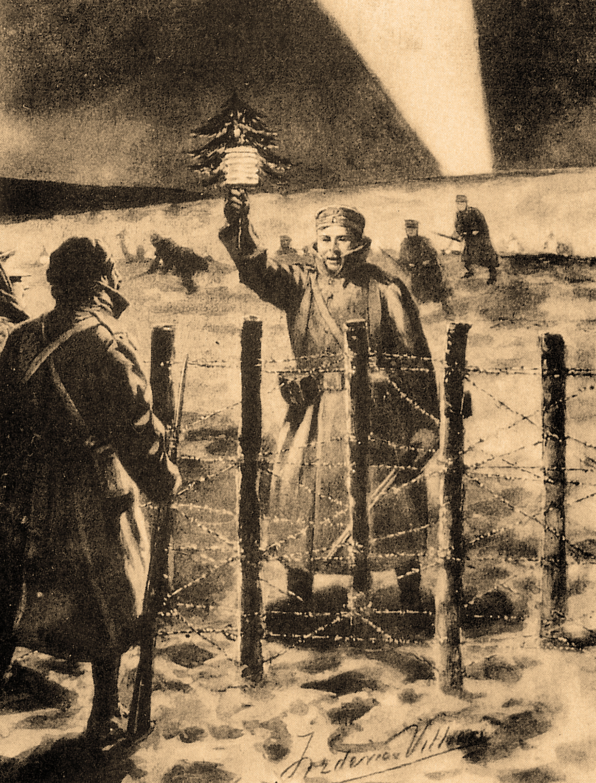 Illustration of the Christmas Truce