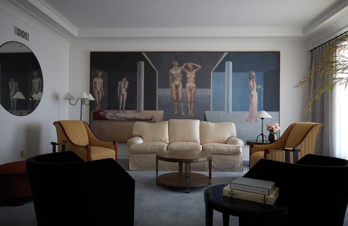 Marc du Plantier, Painting of Marc du Plantier's dining room of his apartment, rue du Belvédère , 1936