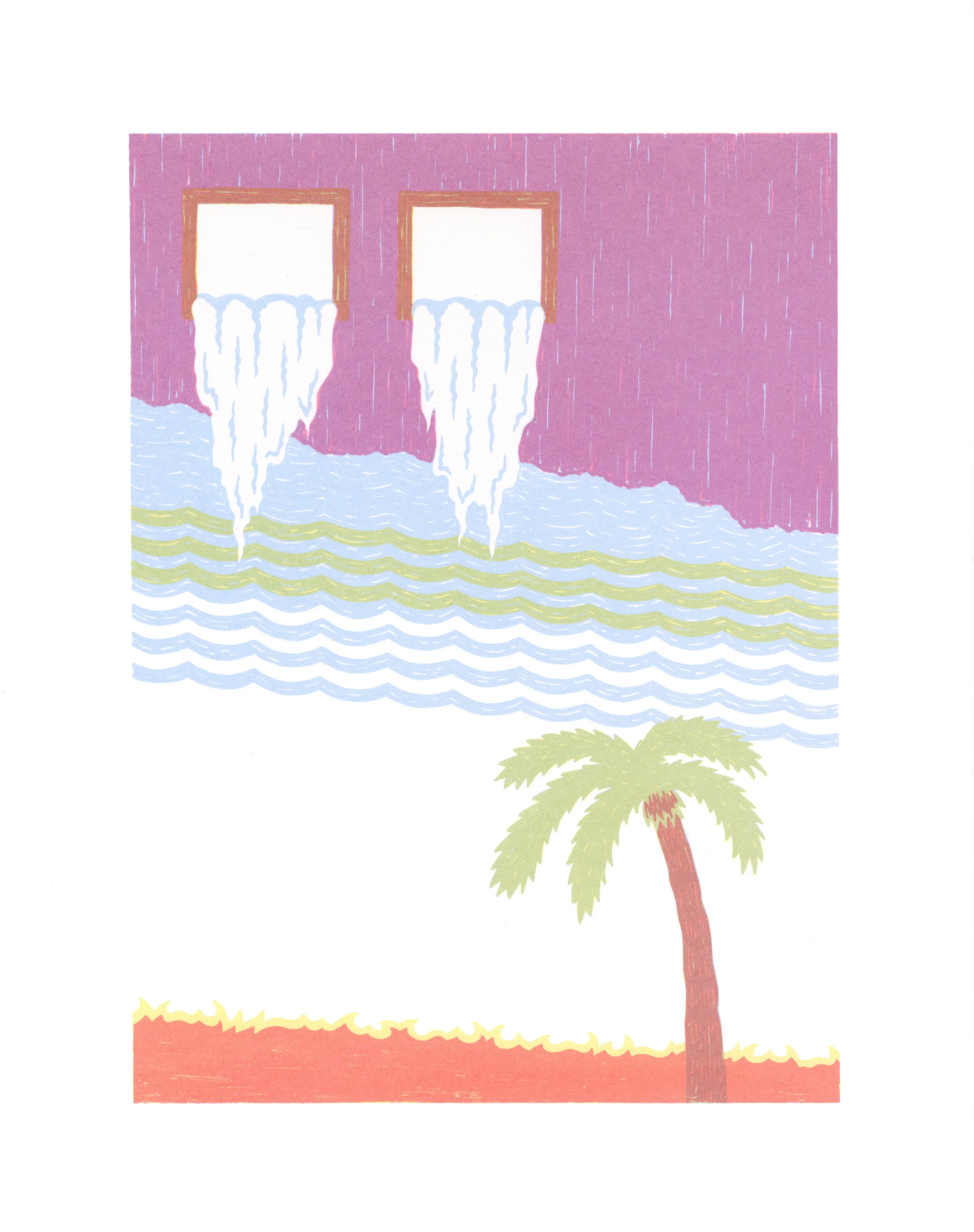 Cold Shoulder 14” x 11” Screen print