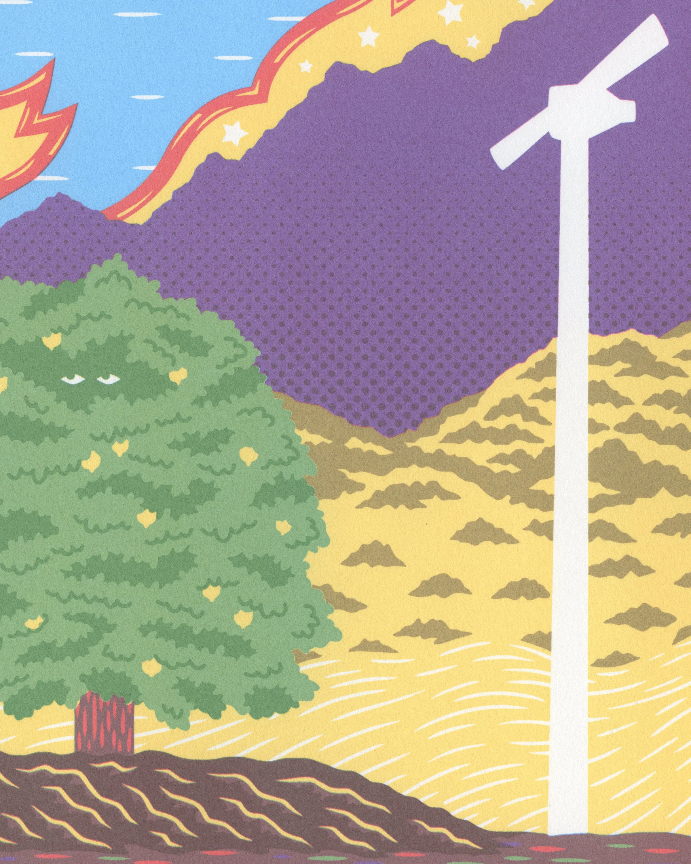   Flare Up (Detail)   14” x 11”  Screen print 