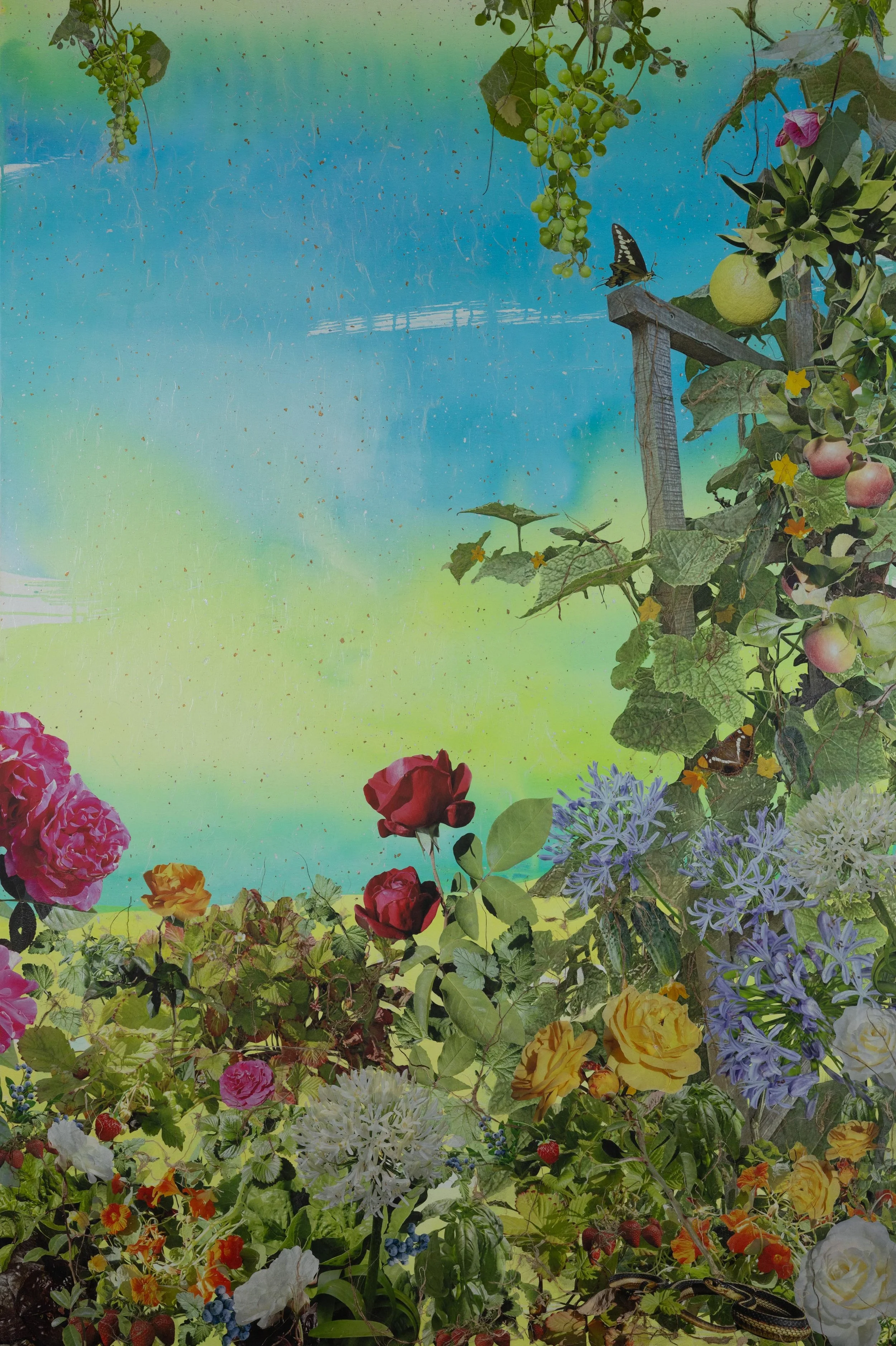 An Unfolding Garden, Montecito, Panel 3, 48" x 72"