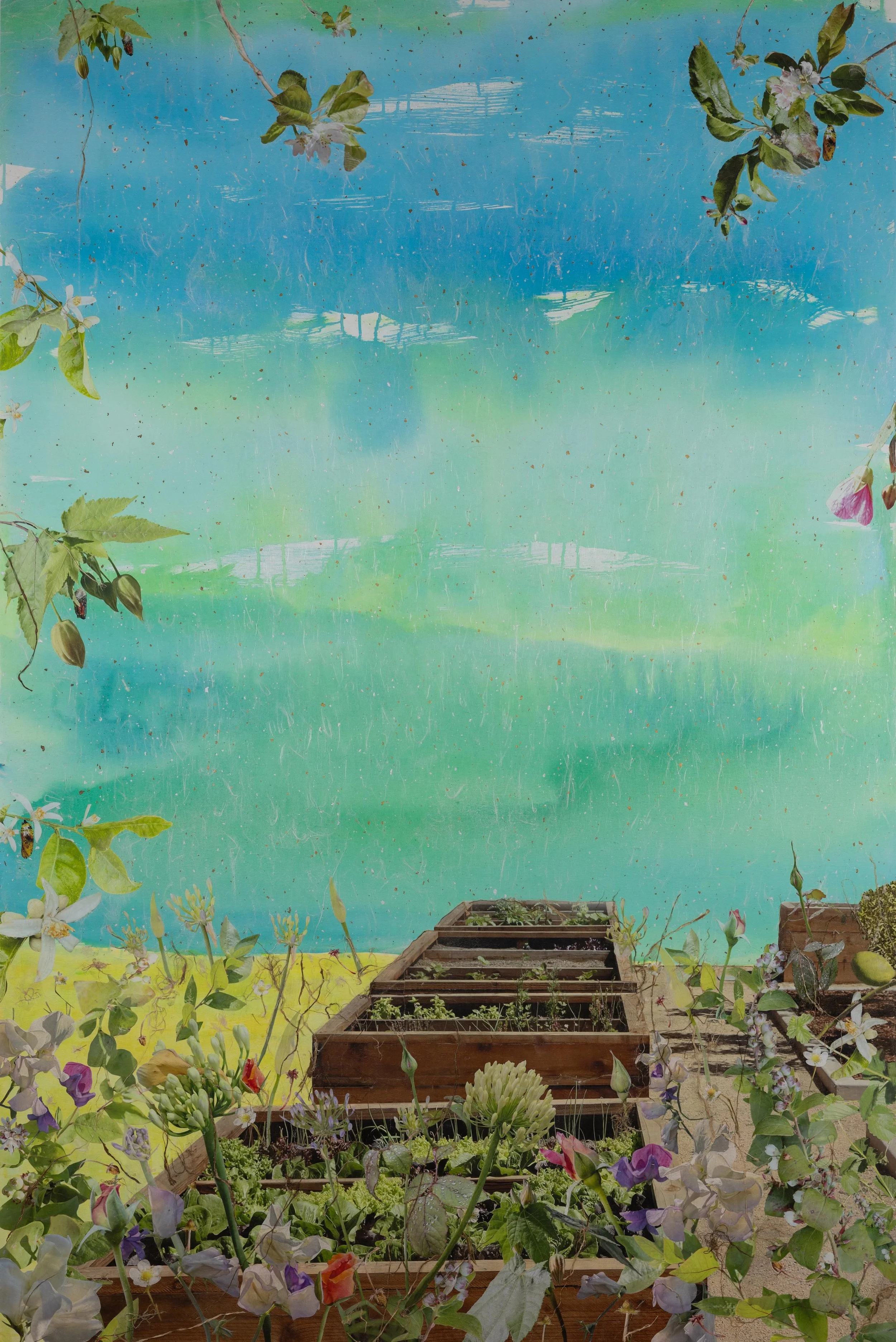 An Unfolding Garden, Montecito, Panel 1, 48" x 72" 