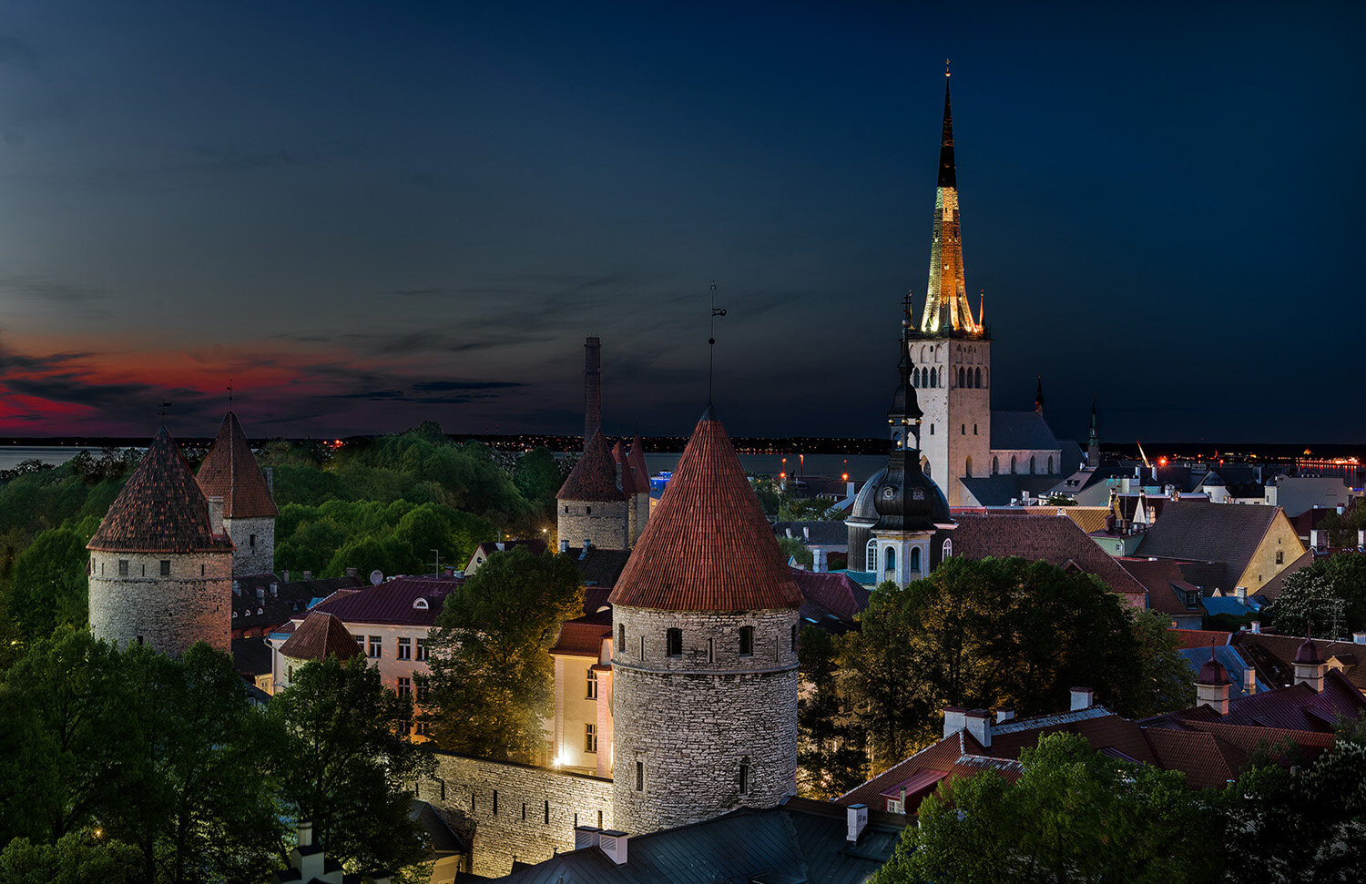 Old Town at Night, Tallinn, Estonia