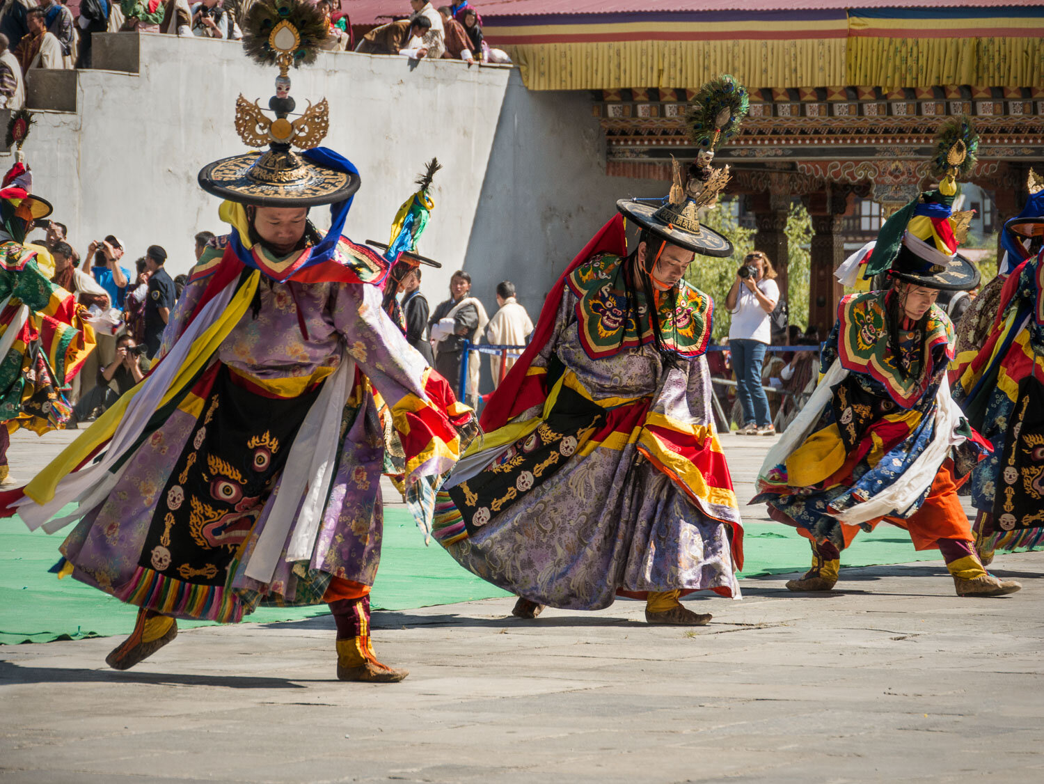 Black hat cham dancers at Thimpu Tshechu Festival