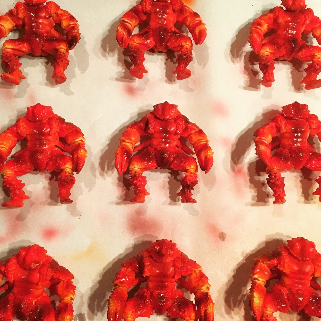 Airbrush assembly line.