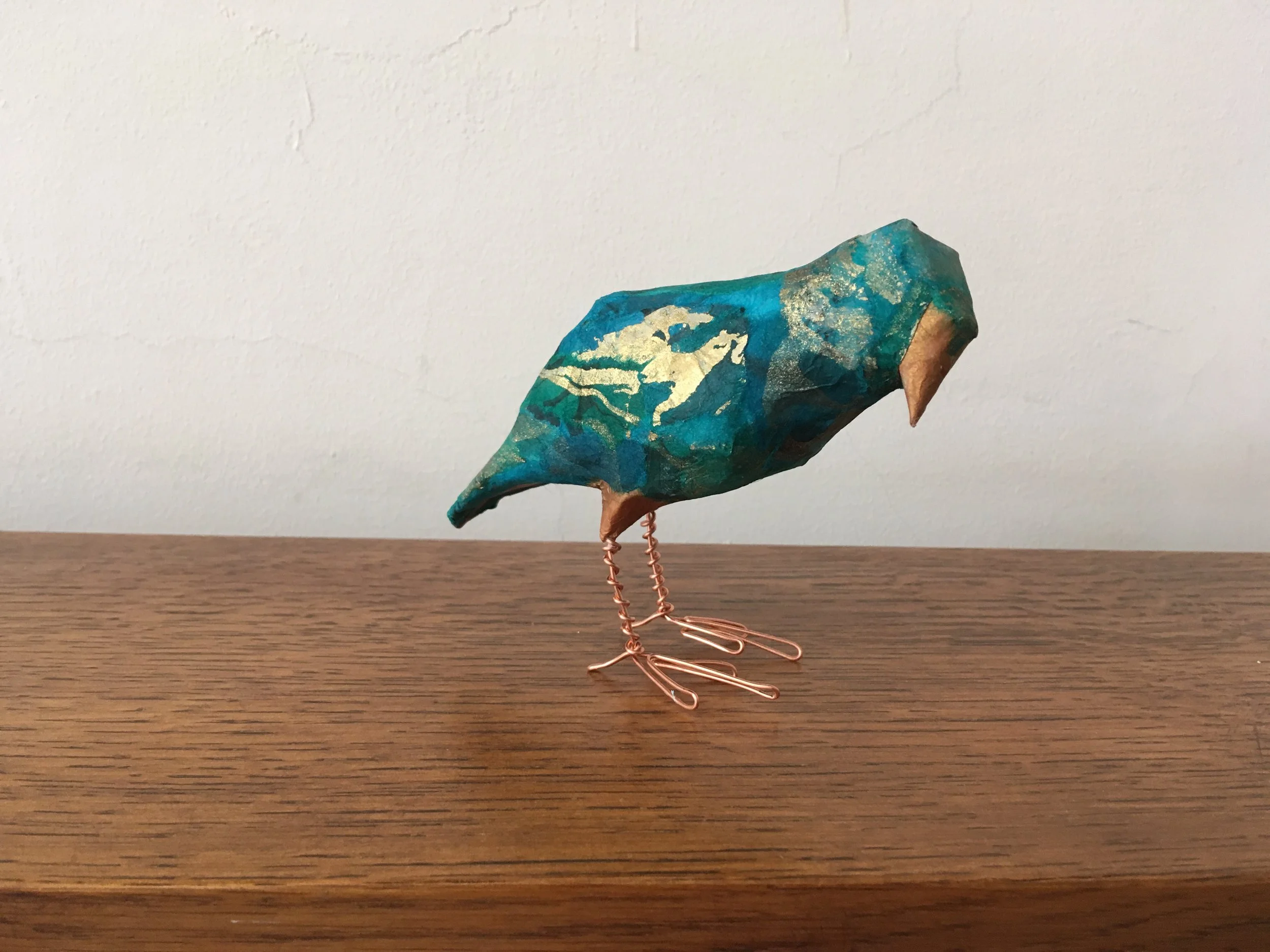 Korean marbled paper bird